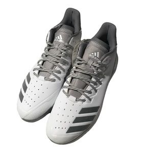 White & Gray Adidas Baseball ⚾️ Icon Bounce Metal Cleats Size 13.5